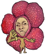 The flower duende with a human face sticker #1261029