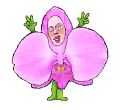 The flower duende with a human face sticker #1261033