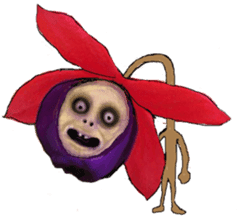 The flower duende with a human face sticker #1261037