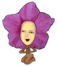 The flower duende with a human face sticker #1261040