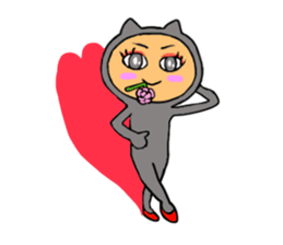 black cat Matsu sticker #1261096