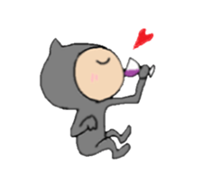 black cat Matsu sticker #1261099