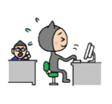 black cat Matsu sticker #1261102