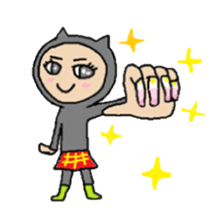 black cat Matsu sticker #1261104