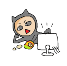 black cat Matsu sticker #1261109