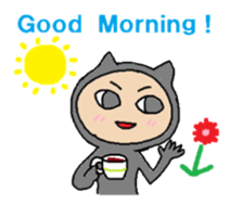 black cat Matsu sticker #1261114