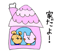 kawaii bear and rabbit sticker #1261531