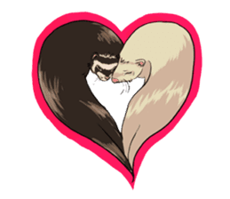 Chacha and Kuro good friend ferret sticker #1261987