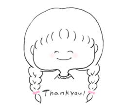 braid girl sticker #1262052