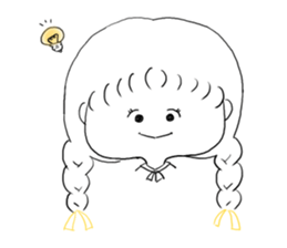 braid girl sticker #1262054