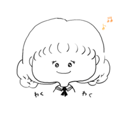 braid girl sticker #1262056
