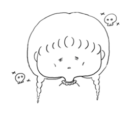 braid girl sticker #1262065