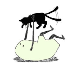 Ghosts and lovely black cat sticker #1262713