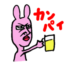 a middle-aged rabbit sticker #1262803