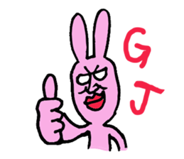 a middle-aged rabbit sticker #1262812