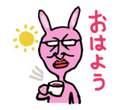 a middle-aged rabbit sticker #1262834