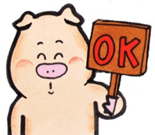 The Kansai dialect stickers of easy pigs sticker #1264205