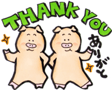 The Kansai dialect stickers of easy pigs sticker #1264212