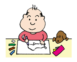 White Worker Hagemashi-kun 3 sticker #1270091