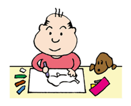 White Worker Hagemashi-kun 3 sticker #1270091