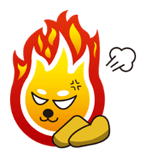 a ball of flame "Mame Shiba" sticker #1272620