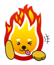 a ball of flame "Mame Shiba" sticker #1272630
