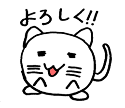 Cat round by white sticker #1272698
