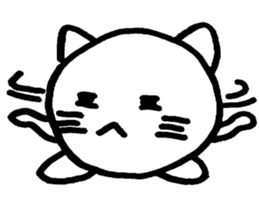 Cat round by white sticker #1272708