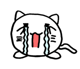 Cat round by white sticker #1272709