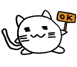 Cat round by white sticker #1272712