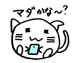 Cat round by white sticker #1272715