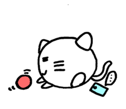 Cat round by white sticker #1272716