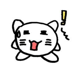 Cat round by white sticker #1272718