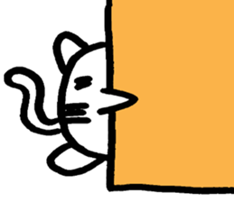 Cat round by white sticker #1272719