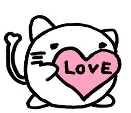 Cat round by white sticker #1272720