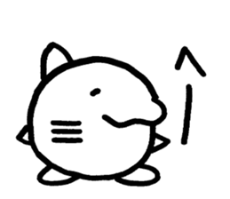 Cat round by white sticker #1272723