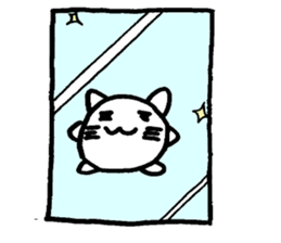 Cat round by white sticker #1272727