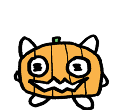 Cat round by white sticker #1272733