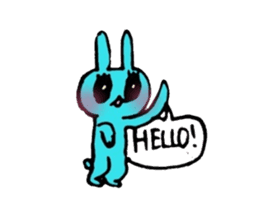 Happy blue rabbits sticker #1273806
