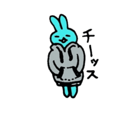 Happy blue rabbits sticker #1273807