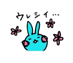 Happy blue rabbits sticker #1273822