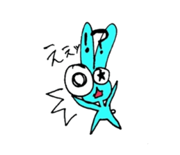 Happy blue rabbits sticker #1273825