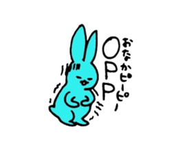 Happy blue rabbits sticker #1273827