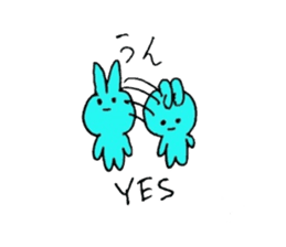 Happy blue rabbits sticker #1273828