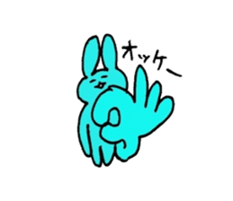 Happy blue rabbits sticker #1273829