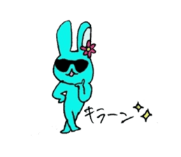Happy blue rabbits sticker #1273840