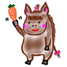 The name of the foal is Carroty. sticker #1277701