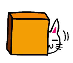 White-Man & Hakoiri-Cat 2 sticker #1278403