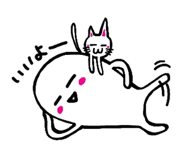 White-Man & Hakoiri-Cat 2 sticker #1278408