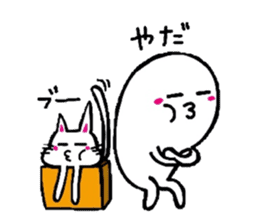 White-Man & Hakoiri-Cat 2 sticker #1278410